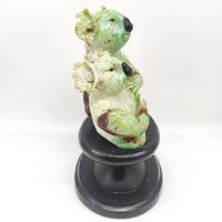 Sculpture de koala en chrysoprase, artisanat en pierres précieuses naturelles, best-seller, idéal pour un cadeau promotionnel