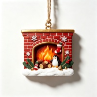 Pendentif en résine Écureuil près de la maison champignon, Ornement de Noël à suspendre à l'arbre, Lanterne champignon à pois rouges et blancs, Décoration de Noël avec baies
