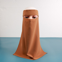 Niqab personnalisé de couleur unie pour femmes musulmanes, hijab avec masque intégré, vêtements musulmans, hijab à capuche, tissu islamique en fibre, tudung