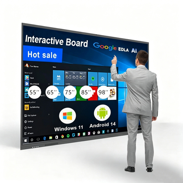 Factory Price 4K 65 75 85 98 118 Inch Touch Screen Multi-language Lcd Smart Board Interact Board Android Interactive Whiteboard