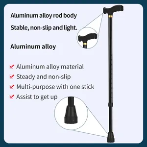 Aluminum Alloy One-legged Crutch With High Load-bearing And Adjustable To Assist The Elderly To Use Crutches