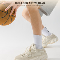 Chaussettes de sport en polyester personnalisées OEM, chaussettes athlétiques respirantes et rembourrées, chaussettes de basketball anti-usure pour hommes