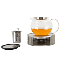 Théière en verre transparent borosilicate 750ml infuseur amovible fait à la main durable cuisinière micro-ondes café thé passoire tasse
