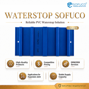 Bande d'étanchéité souple en PVC EO250-ST Sofuco pour la construction de tunnels, réservoirs d'eau, barrages et projets d'étanchéité des joints souterrains - Product Image 4