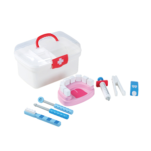 Jeu de rôle en bois pour dentiste, les enfants se font passer pour des médecins et examinent les dents, ensemble de jeu - Product Image 3