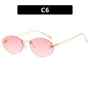 Lunettes de soleil ovales sans monture SPOEN UV400, lunettes de soleil tendance pour femmes - Product Image 4