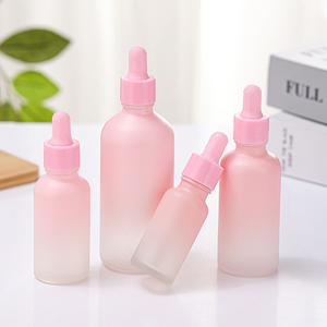Flacone contagocce di vetro <span class=keywords><strong>rosa</strong></span> di lusso personalizzato per cosmetici fondo spesso vuoto essenza di dimensioni 10ml 15ml 20ml 30ml 50ml 100ml - Product Image 3