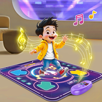 Tapis de danse musical pour enfants, tapis de danse électronique lumineux avec musique, tapis musical bleu, jouet