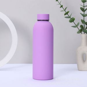 350ML 500ML 750ML 1000ML Gourde isotherme anti-rouille en acier inoxydable 304 à col étroit avec surface en caoutchouc pour montage sur véhicule, impression personnalisée - Product Image 3