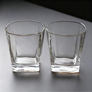 Gelas minum wiski kualitas tinggi gelas kaca bening cangkir minum tebal bagian bawah dipertebal minum persegi <span class=keywords><strong>Shot</strong></span> gelas Logo cetak - Product Image 5