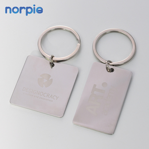 新製品カスタマイズ形状ロゴレーザー彫刻ブランクステンレス鋼光沢キーホルダー - Product Image 5