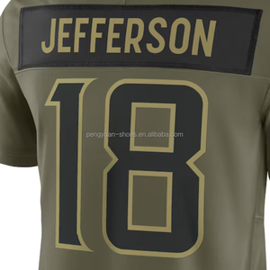 Listo para enviar Love #10 Olive 2025 Salute to Service <span class=keywords><strong>Jersey</strong></span> de fútbol americano cosido de la mejor calidad - Product Image 2