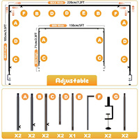 Arche de mariage carrée en fer doré, support de table robuste, réglable, portable, écologique, pour événements, fêtes, cérémonies, photos