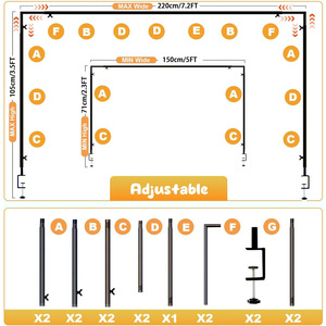 <span class=keywords><strong>Arche</strong></span> de mariage carrée dorée, support de table robuste et réglable pour événements, cérémonies, fêtes, et décoration de photomaton - Product Image 6