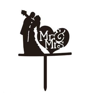 Decorazione per festa nuziale coppie sposate decorazione <span class=keywords><strong>torta</strong></span> oro nero Mr. mrs. Acrilico toppers <span class=keywords><strong>torta</strong></span> - Product Image 2