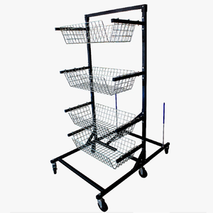 Chariot utilitaire industriel en métal robuste EVER-LEADING à 4 niveaux - Capacité de 500 lb - Étagère mobile pour l'entretien des usines et des entrepôts - Product Image 2