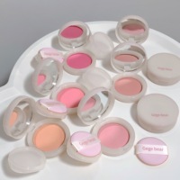 Palette de maquillage personnalisée avec logo, blush vegan imperméable, 6 couleurs, poudre mate et pailletée, forme de cœur, marque privée
