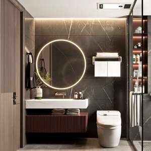 Modern Furniture Single Modern Aluminium Lavabo Wood Sets Luxury <b>Unit</b> Cabinet <b>Bathroom</b> Sink and Vanity <b>Units</b> - Product Image 3