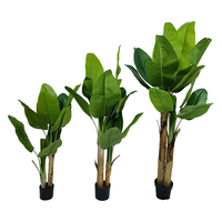 Petit bananier en pot en plastique avec feuilles réalistes en fil de fer, design écologique, léger, résistant aux UV, durable, hauteur 250 cm