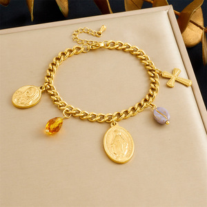 Collana con ciondolo a forma di boemia da donna in acciaio inossidabile placcato <span class=keywords><strong>Color</strong></span> <span class=keywords><strong>oro</strong></span> - Product Image 5