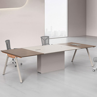 Table de conférence de bureau moderne de grande taille avec pieds en métal pour les salles de réunion, mobilier de bureau pour les entreprises
