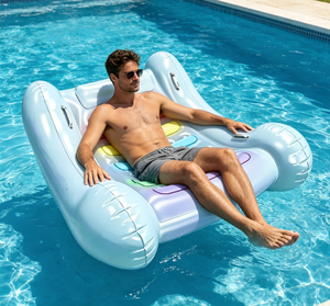 Silla Flotante Inflable Colorida Arcoíris, Tumbona Ligera para Piscina, Sofá de Agua Plegable para Usar en la <span class=keywords><strong>Playa</strong></span> o el <span class=keywords><strong>Lago</strong></span> - Product Image 4