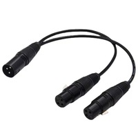 Kabel Audio XLR 1-ke-2 Berkualitas Tinggi untuk Mikrofon, Splitter dengan Selubung PVC dan Pelindung Jalinan, Bahan Tembaga Murni