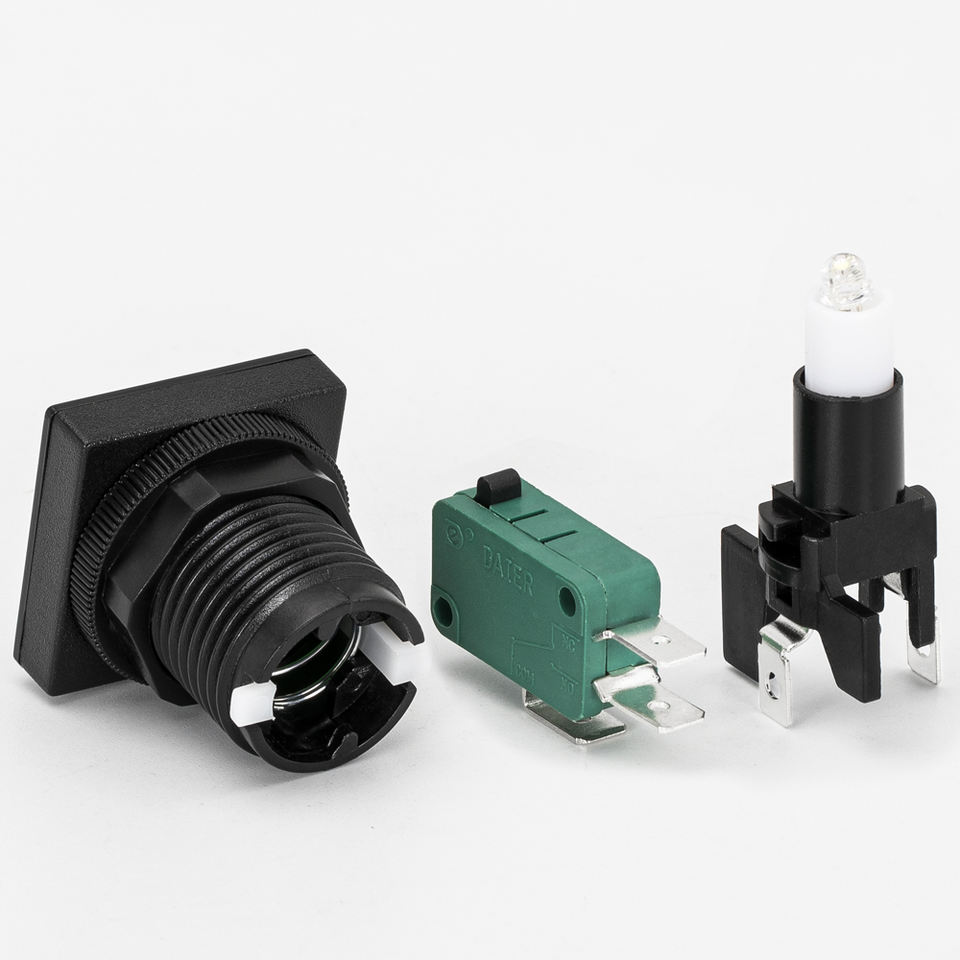 24MM Small Light Pushbutton Switch Square With Led Indicator Illuminated Arcade Push Button for Games