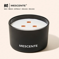 MESCENTE - Vase à bougie en verre borosilicate noir de luxe pour la décoration de la maison - Vente en gros de pots à bougies personnalisés de qualité supérieure avec boîte d'emballage