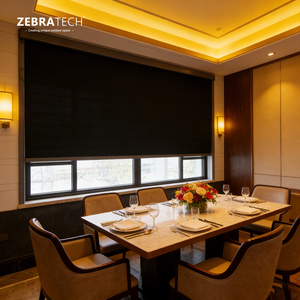 Persianas Enrollables Motorizadas con Filtro de Luz Impermeables con Riel con Cremallera Incorporado Horizontal con Certificación CE para Uso en Patios - Product Image 3