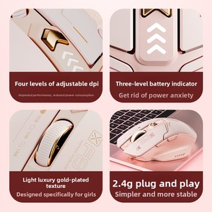 Mouse Wireless USB INPHIC F8, 6 Pulsanti Ergonomici Silenziosi, Ricaricabile, Progettato per Donne, Laptop, Destrorsi - Product Image 2