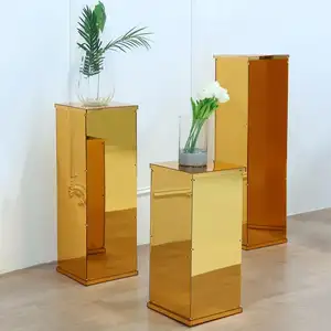 Yageli — support de colonne en acrylique, taille personnalisée or, miroir, pilier pour événement et fête