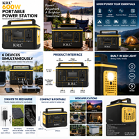 Station d'alimentation portable 600W 493Wh LiFePO4, générateur solaire rechargeable OEM pour le camping, la maison et les situations d'urgence