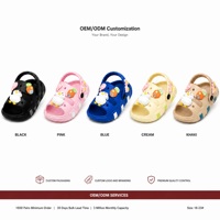 Chaussures pour enfants Sabots en EVA avec breloques Canard, Carotte, Sucette et Lettres, à bride arrière, Vente en gros, MOQ 1800