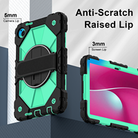 Étui antichoc Armor pour T-Mobile Revvl Tab 2 10.1 2025 avec support rotatif à 360°, dragonne et bandoulière, bicolore OEM ODM