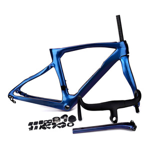 Telaio per Bicicletta da Strada CG 700C in Fibra di Carbonio, Telaio Aerodinamico <span class=keywords><strong>con</strong></span> Manubrio Curvo, Tubo Sella e Forcella Anteriore Completi - Product Image 1