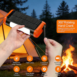 ALECTER 2026 Nouveau Modèle 66800mAh Banque d'alimentation solaire ABS à manivelle 22.5W Charge rapide Lampe torche Boussole Portable d'urgence - Product Image 2