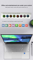 Ordenador portátil de nivel superior Intel N5095 12GB RAM 1T SSD 15,6 pulgadas 1920*1080P IPS ordenador portátil para estudiantes y educación portátiles