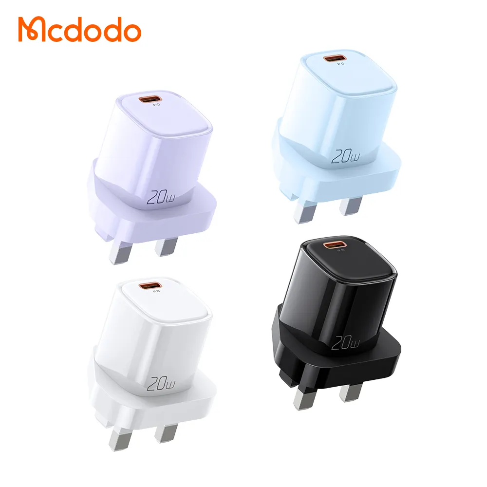 Mcdodo Wholesale UK Fast PD Charger per Iphone 14 PRO MAX Colors Mini 3 Pin 20W tipo C caricabatterie PD Power Adapter Charger