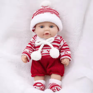 Nueva Muñeca Reborn de 25CM, Muñeca de Goma Suave, Muñeca de Compañía con Temática Navideña, Gorro Tejido, Regalo, Venta al Por Mayor - Product Image 2