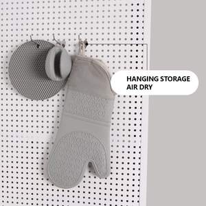 热迷你烤箱手套热垫Potholders硅胶超长烤箱手套和锅架套装，用于厨房烘焙烹饪 - Product Image 6