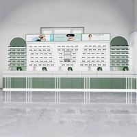 Vitrine d'exposition pliable blanche moderne pour lunettes de soleil et optiques avec petit support pour comptoir de vente au détail