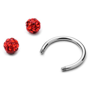 Anillo de acero inoxidable para mujeres y mujeres, joyería para Piercing de doble bola de cristal, antialergia, para nariz, oreja y labios, venta al por mayor - Product Image 6