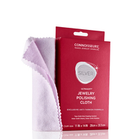Connoisseurs 100% coton fibre argent chiffon de polissage 28cm x 35.5cm bijoux outils et équipement pour enlever la saleté et nettoyer les bijoux