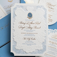 Ensemble de cartes de mariage gaufrées avec logo personnalisé RSVP Menu papier et carton d'impression pour cadeaux promotionnels