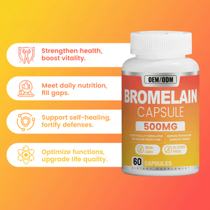 Produsen Kapsul Bromelain Label Pribadi OEM, Bromelain dengan Kompleks Enzim Pencernaan <span class=keywords><strong>Papain</strong></span>, Suplemen Bromelain - Product Image 2