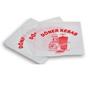 Sac à kebab en papier recyclé jetable avec impression de votre logo - Product Image 1