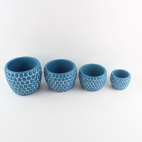 Ensemble de pots en ciment écologiques faits à la main pour la maison, le jardin, le balcon, le sol, pot rond, 4 pièces
