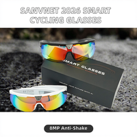 Lunettes de cyclisme 2026 SANVNET SNT STRIDE avec caméra anti-tremblement 8MP, étanches IPX-6, contrôle tactile, chargement magnétique Type-C et commande vocale
