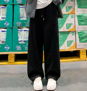 Pantalons larges décontractés rétro simples pour femmes avec logo personnalisé, pantalons amples à jambes larges, taille haute, pantalons de <span class=keywords><strong>jogging</strong></span> pour femmes - Product Image 4